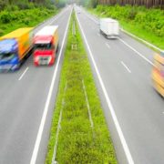 Trucks Driving Blurred