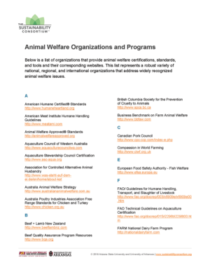 Animal Welfare Organizations and Programs
